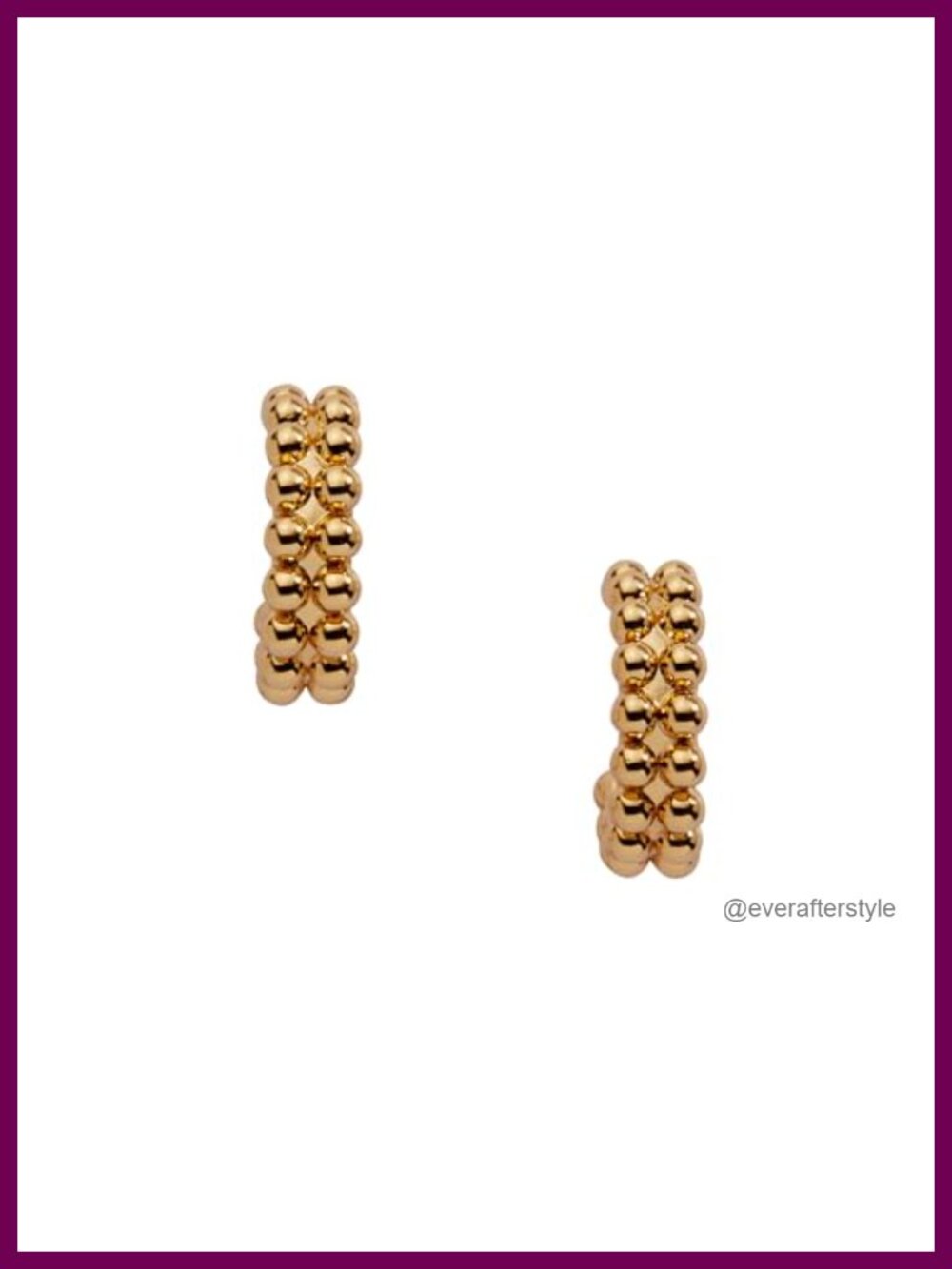 Textured Huggie Hoop Earrings Gold Plated Brass Nickel-Free
